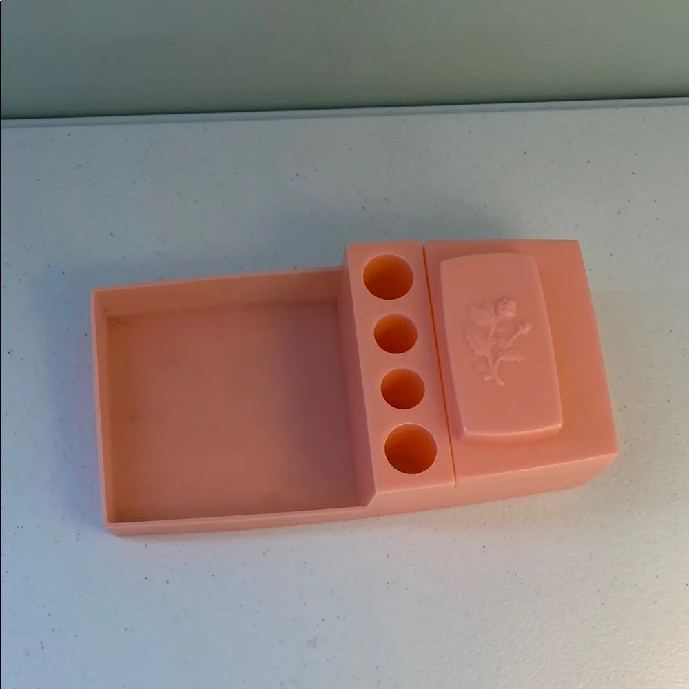 Vintage Pink Plastic Organizer